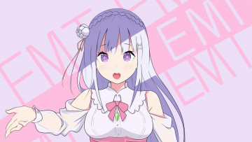 Картинка аниме re +zero+kara+hajimeru+isekai+seikatsu девушка взгляд фон