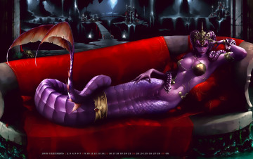 Картинка календари фэнтези 2019 calendar хвост существо украшение диван