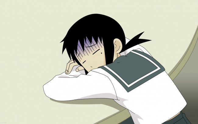 Обои картинки фото аниме, sayonara zetsubo sensei, стол, сон, форма, девочка