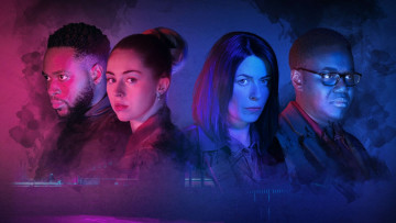 обоя кино фильмы, we hunt together , сериал, лица, неон