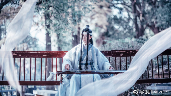 Обои картинки фото девушки, - креатив,  косплей, лань, ванцзи, гуцинь, костюм