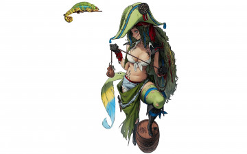 Картинка рисованное люди девушка шляпа бочка хамелеон мешочек