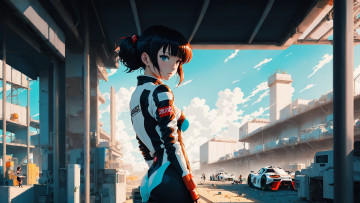 Картинка аниме город +улицы +интерьер +здания нейросети графика нейроарт ai art нейронные сети рисунки нейро искусство