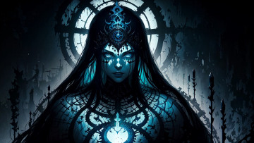 Картинка аниме магия +колдовство +halloween нейросети графика нейроарт ai art нейронные сети рисунки нейро искусство