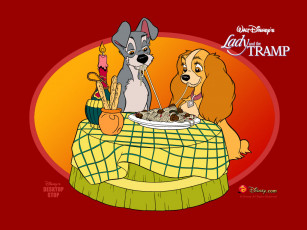 Картинка мультфильмы lady and the tramp
