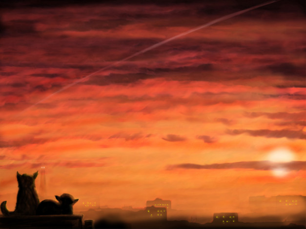 Обои картинки фото рисованные, города