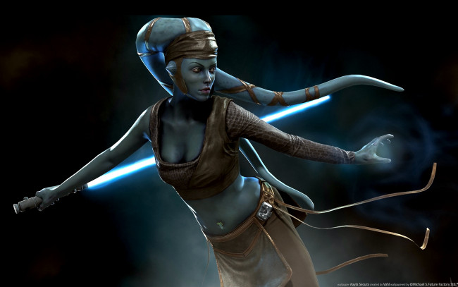 Обои картинки фото aayla, secura, 3д, графика, fantasy, фантазия, star, wars, звёздные, войны, vincent, joyau