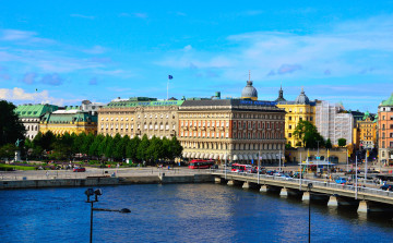 Картинка города стокгольм швеция река мост здания