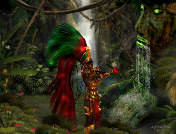 Обои картинки фото 3д, графика, fantasy, фантазия, temple, priestess