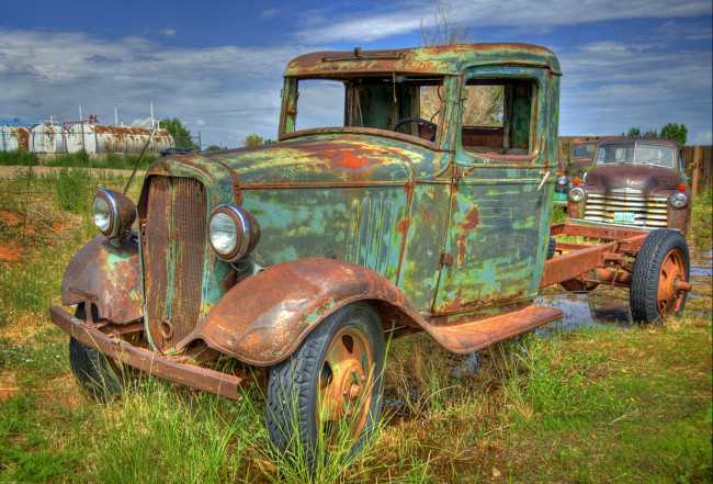 Обои картинки фото разное, развалины, руины, металлолом, грузовик, железо