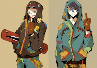 Картинка аниме project k-project saruhiko fushimi misaki yata