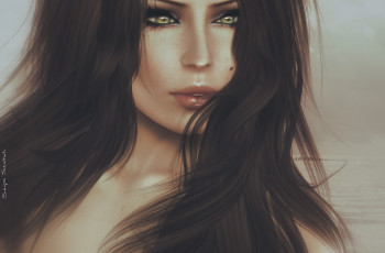 Картинка 3д графика portraits портрет волосы