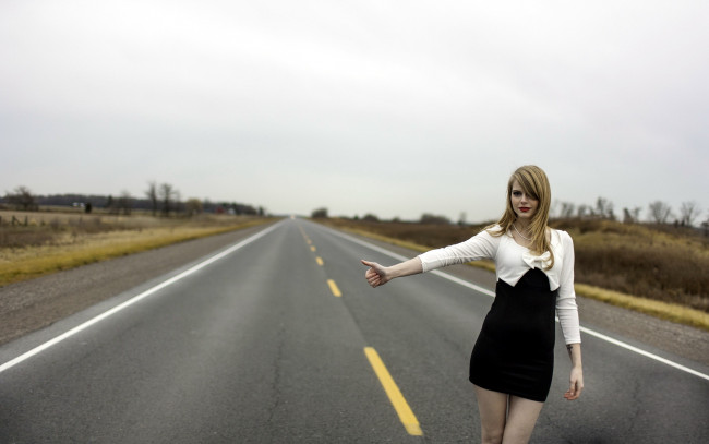 Обои картинки фото -Unsort Блондинки, девушки, unsort, блондинки, дорога