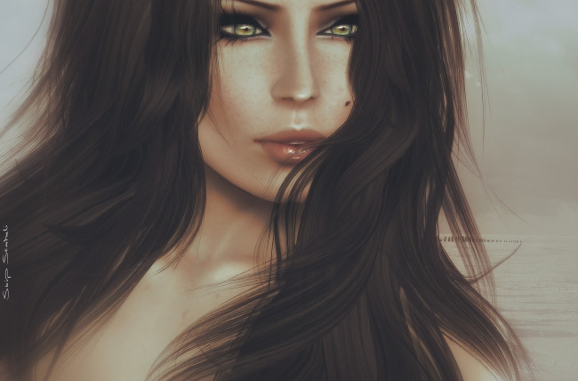 Обои картинки фото 3д, графика, portraits, портрет, волосы