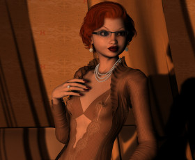 Картинка 3д+графика люди+ people девушка взгляд фон очки