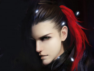 Картинка фэнтези люди губы лицо парень арт глаз взгляд портрет