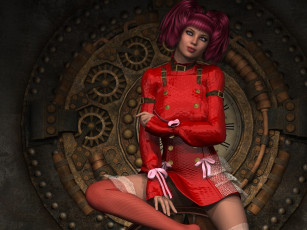 Картинка 3д+графика люди+ people фон рыжая взгляд девушка