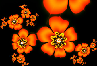 Картинка 3д+графика фракталы+ fractal лепестки цвета фон узор