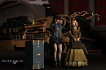 Картинка 3д+графика люди+ people беседа девушки