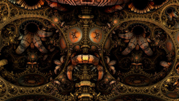 Картинка 3д+графика фракталы+ fractal цвета фон узор