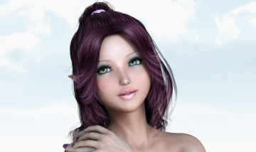 Картинка 3д+графика эльфы+ elves облака взгляд эльфийки