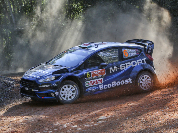 Обои картинки фото спорт, авторалли, 2014г, гонка, wrc, rs, fiesta, ford, синий