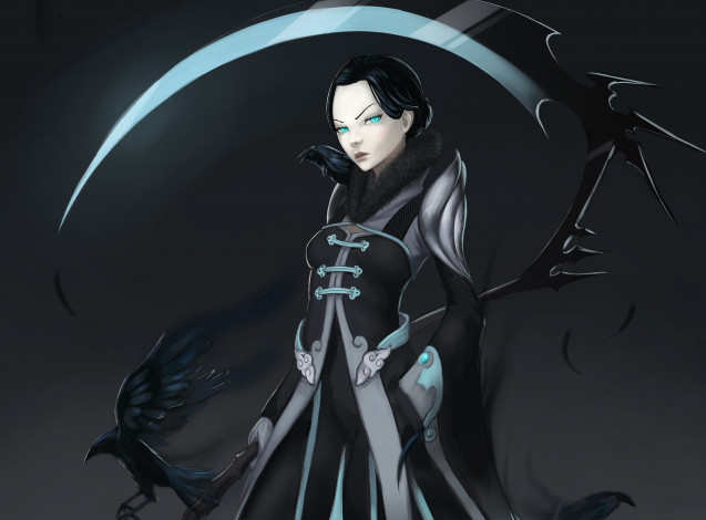 Обои картинки фото фэнтези, девушки, взгляд, девушка, forgotten-wings, art, перья, птицы, коса