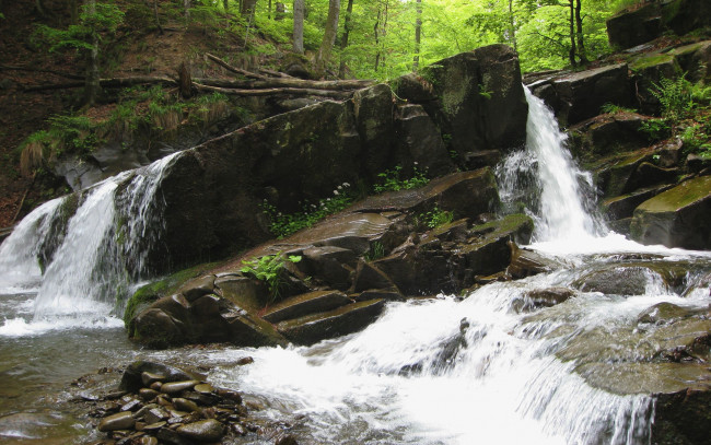 Обои картинки фото природа, водопады, поток, камни