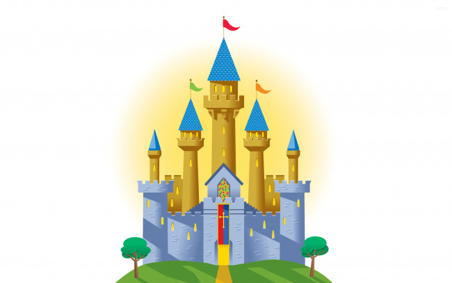 Обои картинки фото векторная графика, город, замок