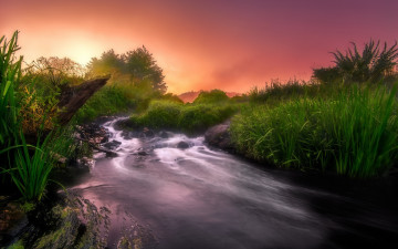 Картинка природа восходы закаты закат река