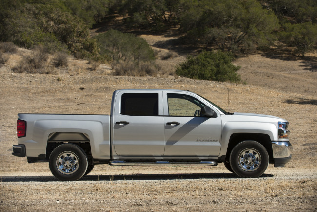 Обои картинки фото автомобили, chevrolet, gmtk2, cab, crew, ls, silverado, 2016г