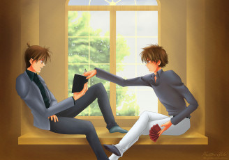 Картинка аниме detective+conan +magic+kaito парни