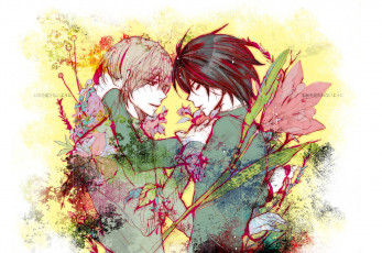Картинка аниме death+note парни