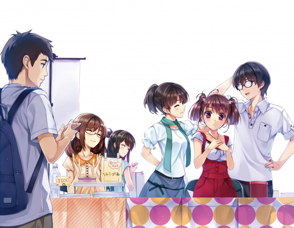 Обои картинки фото аниме, saenai heroine no sodatekata, katou, megumi, hashima, izumi, aki, tomoya