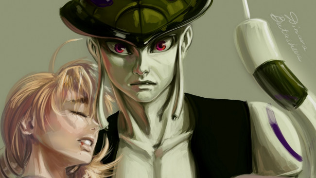 Обои картинки фото аниме, hunter x hunter, взгляд, король, девушка