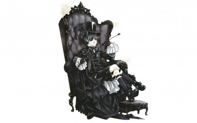 Обои картинки фото аниме, kuroshitsuji, ciel, phantomhive