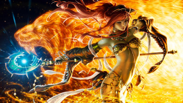 Картинка 3д+графика фантазия+ fantasy девушка фон взгляд