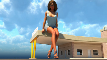 Картинка 3д+графика фантазия+ fantasy девушка взгляд фон