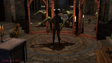 Картинка 3д+графика существа+ creatures костаника взгляд фон