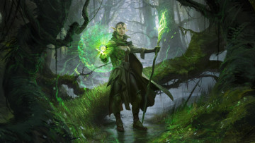 Картинка фэнтези эльфы nissa - sage animist wesley burt маг нисса ревейн revane magic the gathering planeswalker
