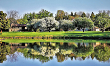 Картинка города -+пейзажи озеро