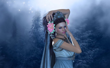 Картинка 3д+графика люди+ people взгляд фон девушка