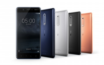 Картинка бренды iphone новый тонкий смартфон нокиа 5 2017 года на белом фоне