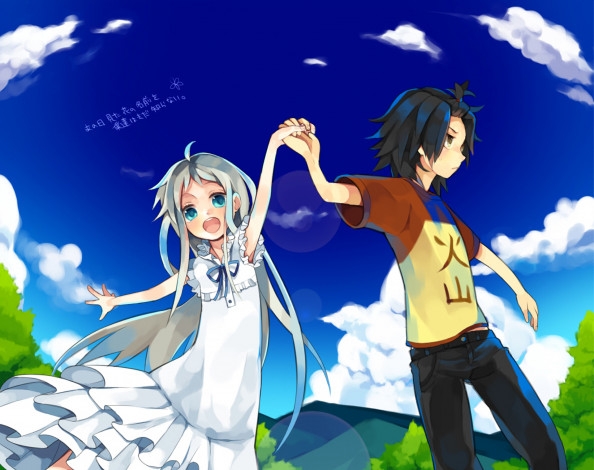 Обои картинки фото аниме, anohana, невиданный, цветок