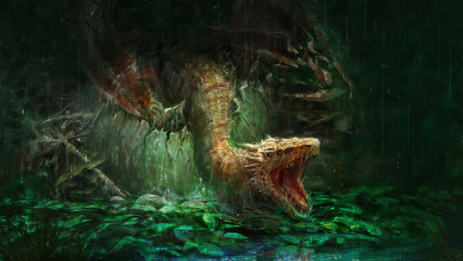 Обои картинки фото фэнтези, демоны, дракон