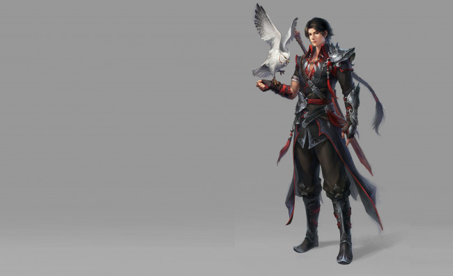 Обои картинки фото фэнтези, люди, пет, fantasy, птица, помощник, geme