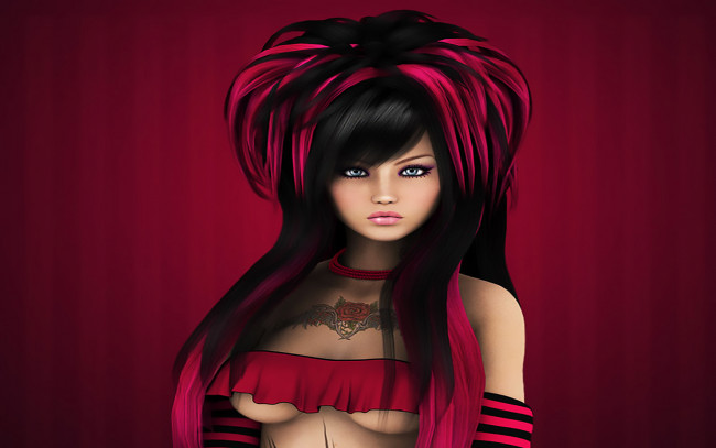 Обои картинки фото 3д графика, люди , people, фон, взгляд, девушка