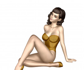 Картинка 3д+графика люди+ people девушка взгляд фон