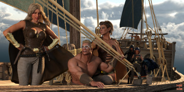 Картинка 3д+графика фантазия+ fantasy девушки фон взгляд