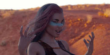 Картинка 3д+графика портрет+ portraits девушка взгляд фон